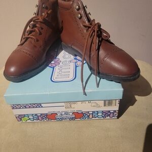 Brown Leather Kid's Shoes